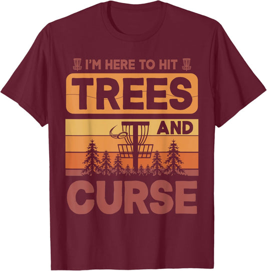 Funny Disc Golf Player Frisbee Basket T-Shirt - T-Shirt | Maroon