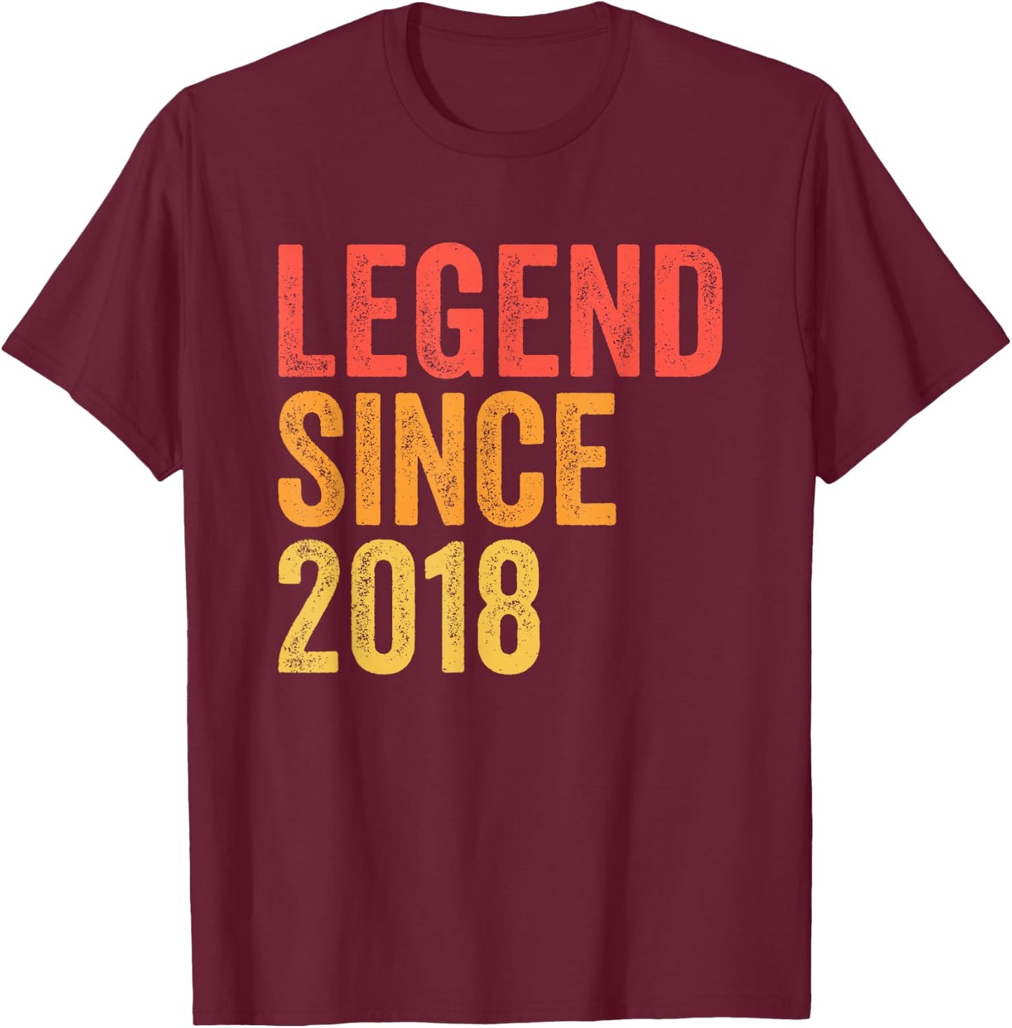 Legend Since 2018 Funny Birthday Year Retro Legend T-Shirt - T-Shirt | Maroon