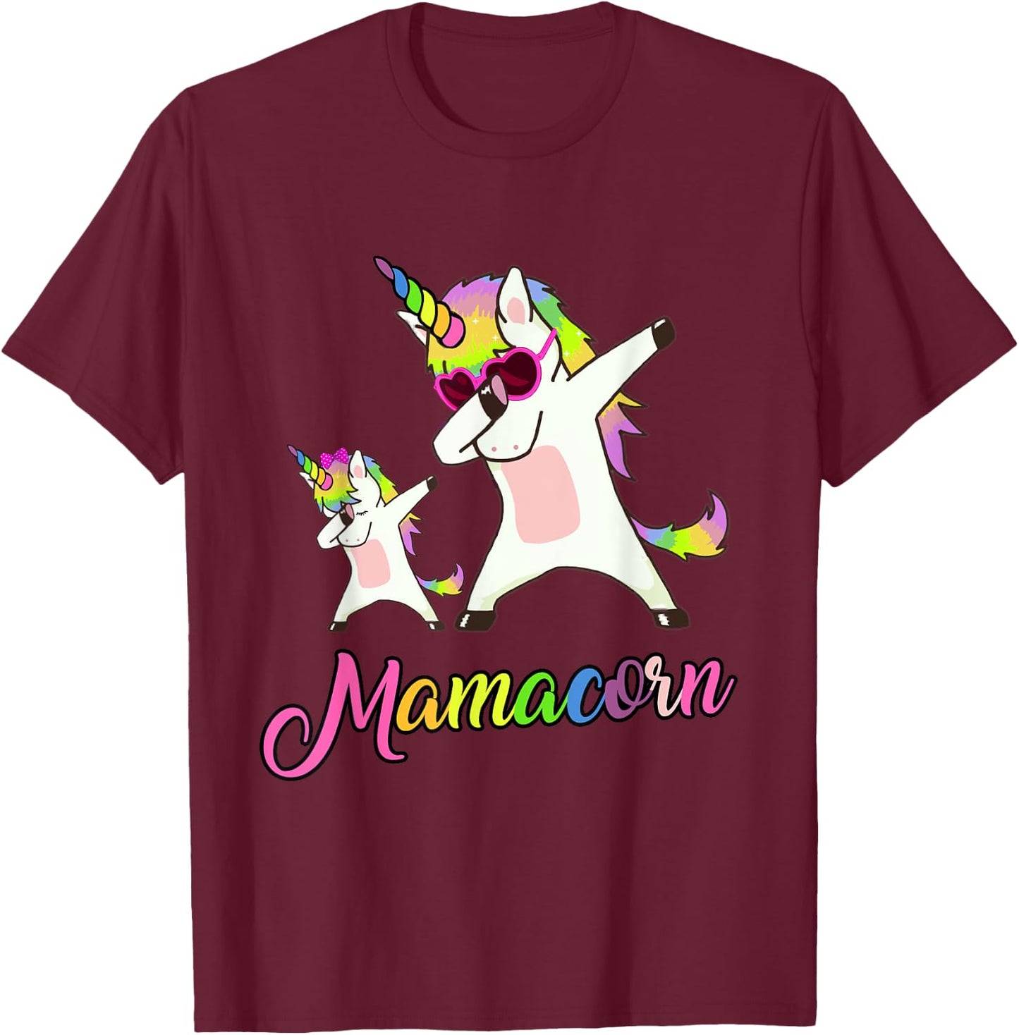 Mamacorn Funny Unicorn Mommy Unicorn Girl and Mother T-Shirt - T-Shirt | Maroon