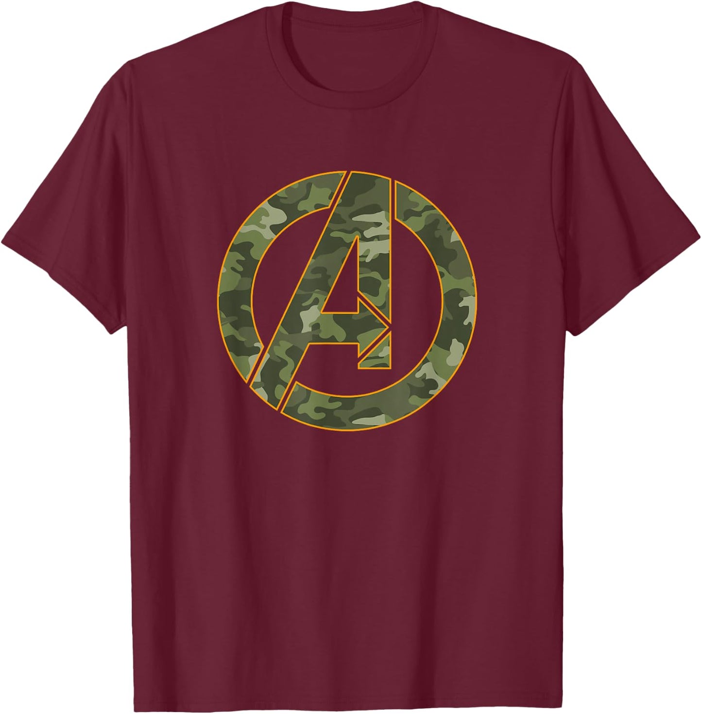 Marvel Avengers Camouflage Logo T-Shirt - T-Shirt | Maroon