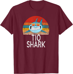 Tio Shark Funny Spanish Uncle Vintage T-Shirt - T-Shirt | Maroon