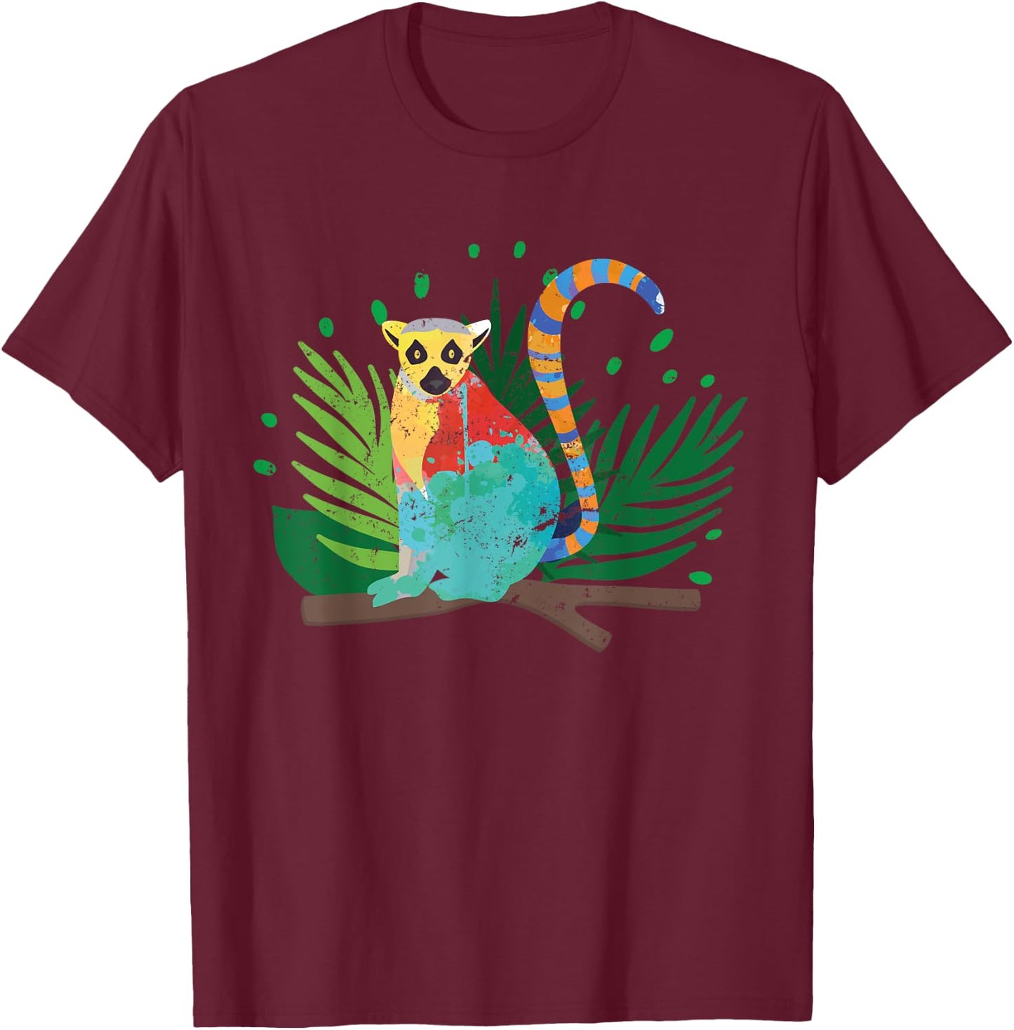 Madagascar Animal Lemur T-Shirt - T-Shirt | Maroon