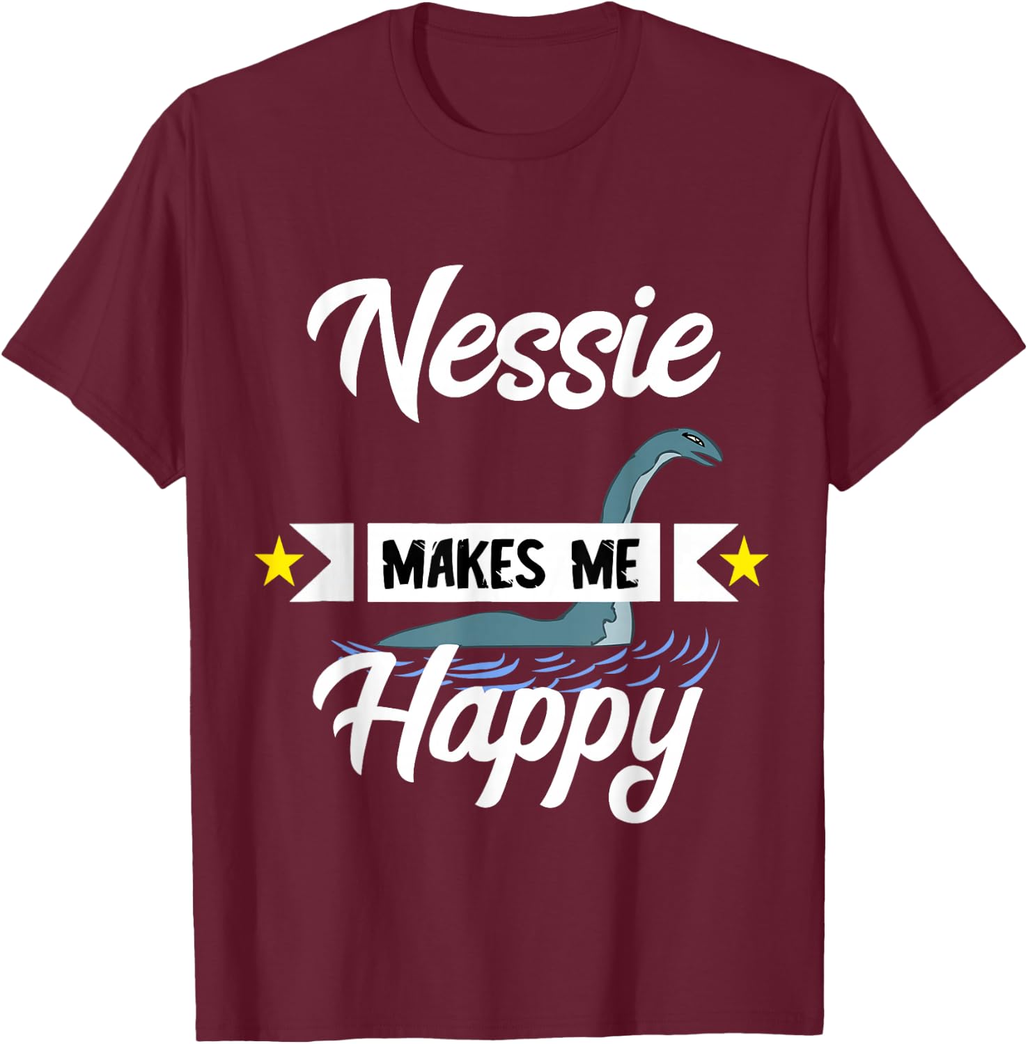 Nessie Macht Mich Glücklich Irish Monster Loch Ness T-Shirt - T-Shirt | Maroon