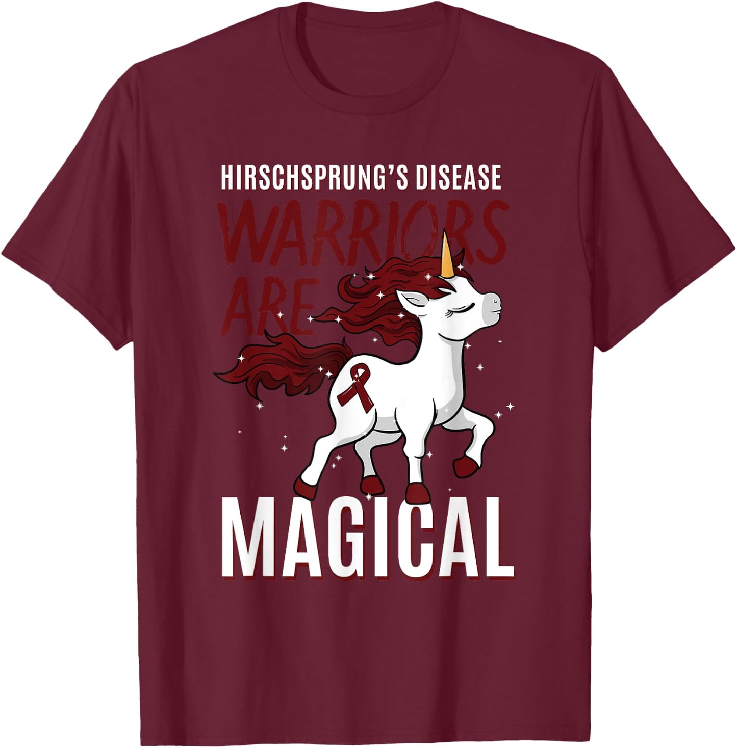Hirschsprung's Disease Unicorn Intestinal Disorder Gift T-Shirt - T-Shirt | Maroon