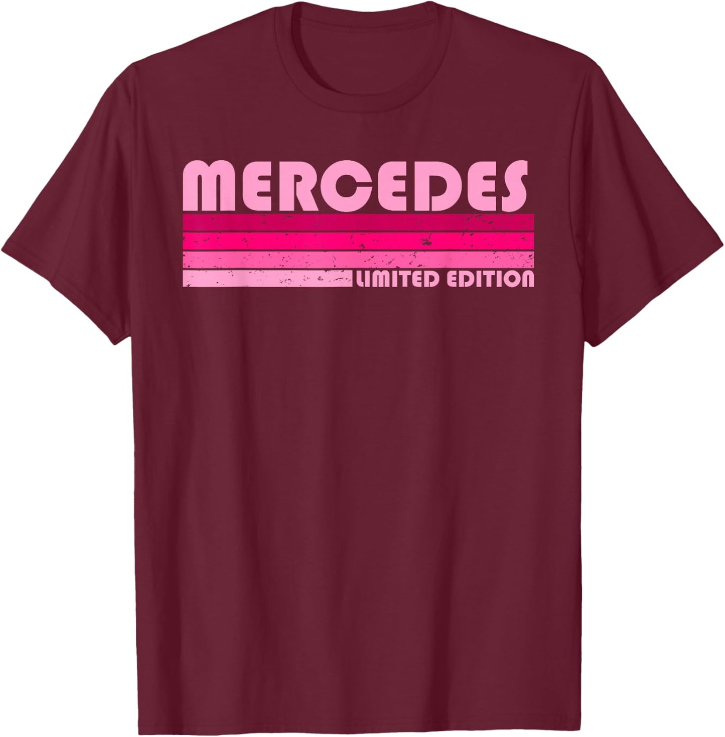 Mercedes Name Personalized Retro Vintage 80s 90s Birthday T-Shirt - T-Shirt | Maroon