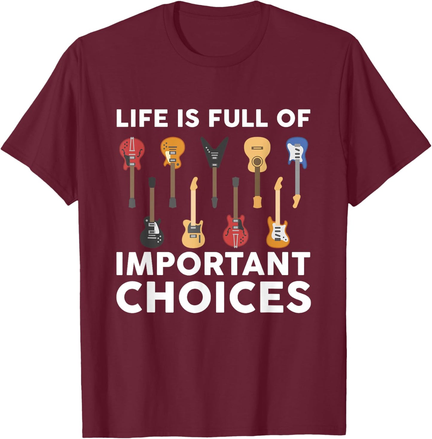 Funny Guitarist Guitar Player Music Lover Gift Women Short Sleeve T-Shirt - T-Shirt | Maroon