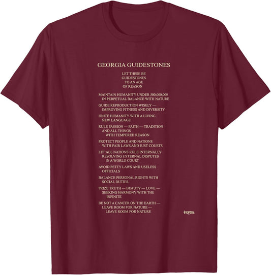 Georgia Guidestones T-Shirt - T-Shirt | Maroon