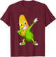 Funny Dabbing Corn Gift | Cute Dancing Farmers Men Women T-Shirt - T-Shirt | Maroon