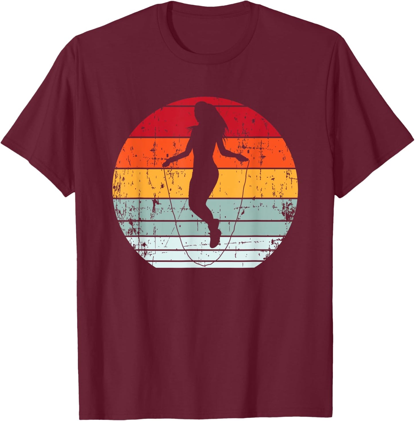 Vintage Jump Rope Skipping Funny Fitness Gift Women T-Shirt - T-Shirt | Maroon