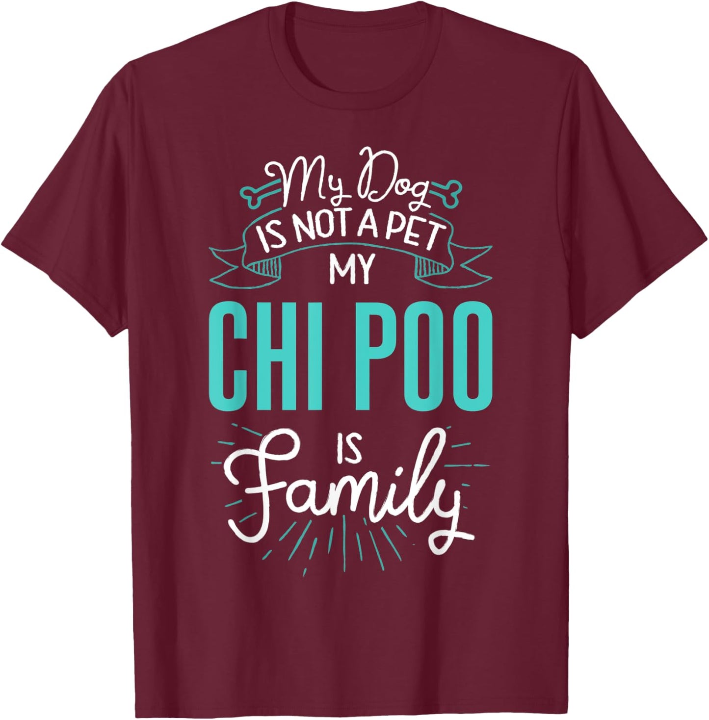 Cute Chi Poo Shirt Family Dog Gift Men T-Shirt - T-Shirt | Maroon
