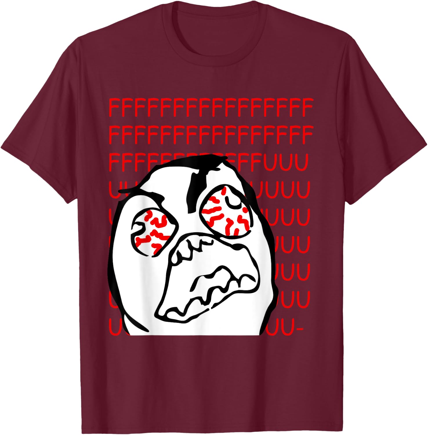 Angry Rage Guy Parody Meme T-Shirt - T-Shirt | Maroon