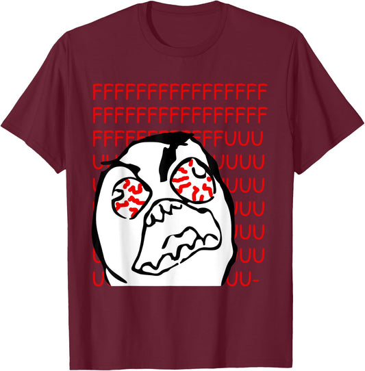 Angry Rage Guy Parody Meme T-Shirt - T-Shirt | Maroon
