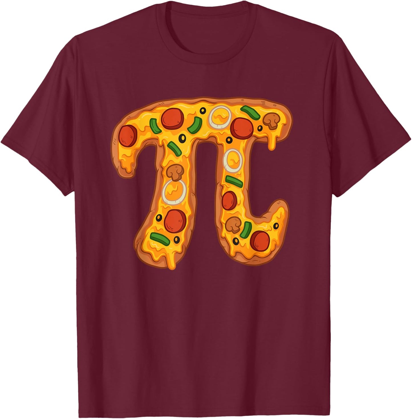 Funny Pi Day Pizza Pie Math Club Joke T-Shirt - T-Shirt | Maroon