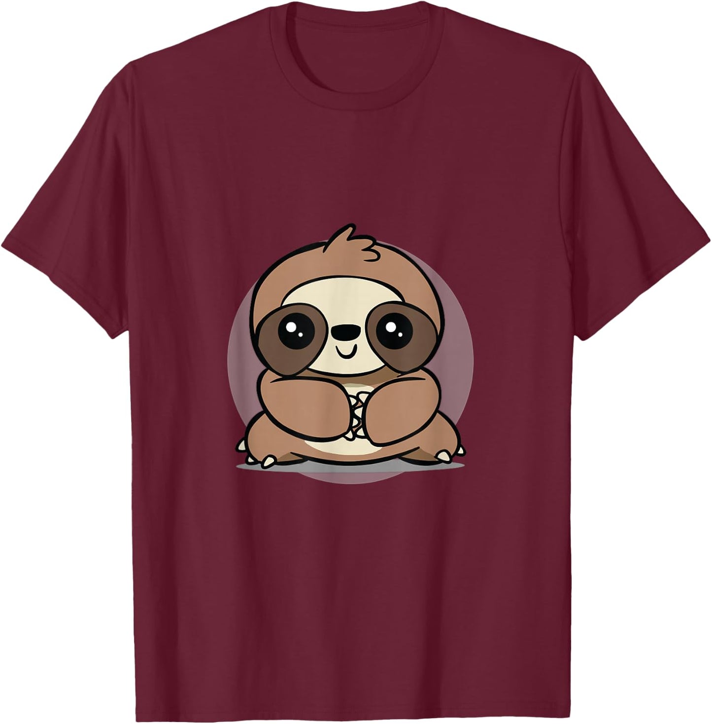 Adorable Chibi Kawaii Baby Sloth Lover T-Shirt - T-Shirt | Maroon