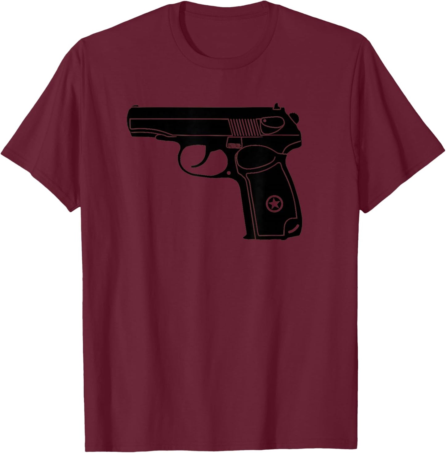 Makarov SOVI8 Vintage Propaganda Gun. T-Shirt - T-Shirt | Maroon