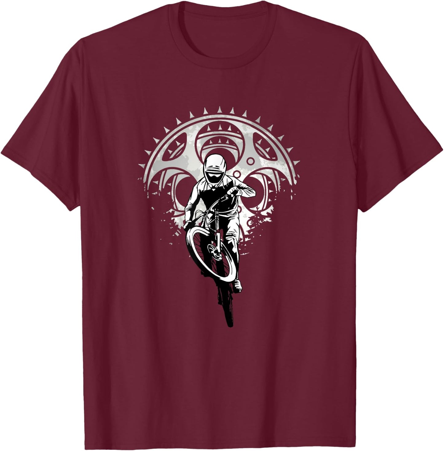 Downhill Biker Graphics - Mountain Bike & Mountain Biker T-Shirt - T-Shirt | Maroon