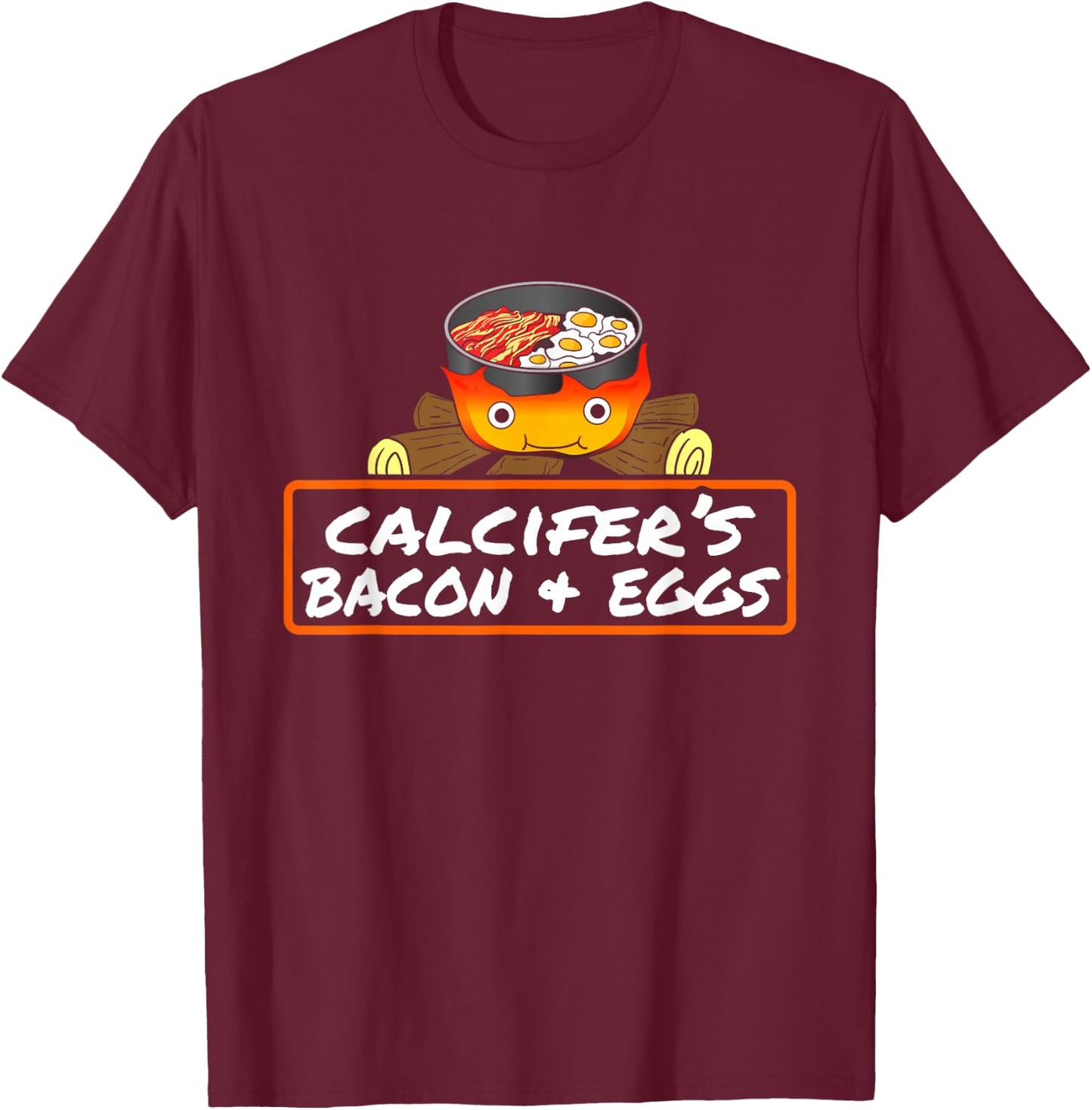 Food Lover Pun Bacon Egg Cook Dish Calcifer's Gift T-Shirt - T-Shirt | Maroon