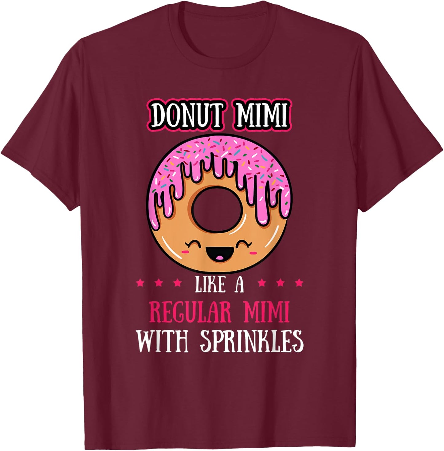 Donut Mimi Doughnut Mother Fried Dough Lover Mommy T-Shirt - T-Shirt | Maroon