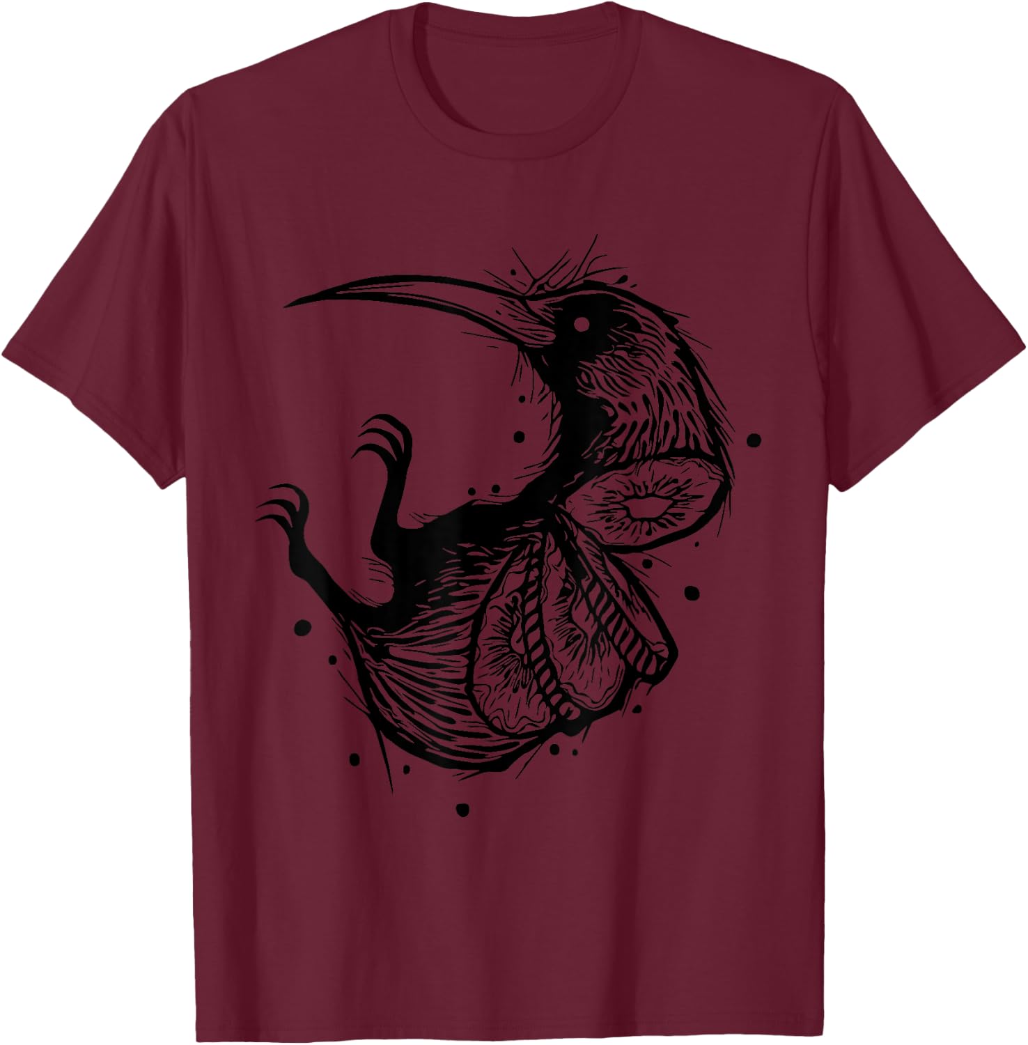 Cute New Zealand Kiwi Bird Shirt Tattoo Style Kiwifruit Gift T-Shirt - T-Shirt | Maroon