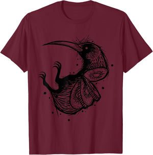 Cute New Zealand Kiwi Bird Shirt Tattoo Style Kiwifruit Gift T-Shirt - T-Shirt | Maroon