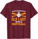 Never Underestimate Old Lady With a Softball Softball Player T-Shirt - T-Shirt | Maroon