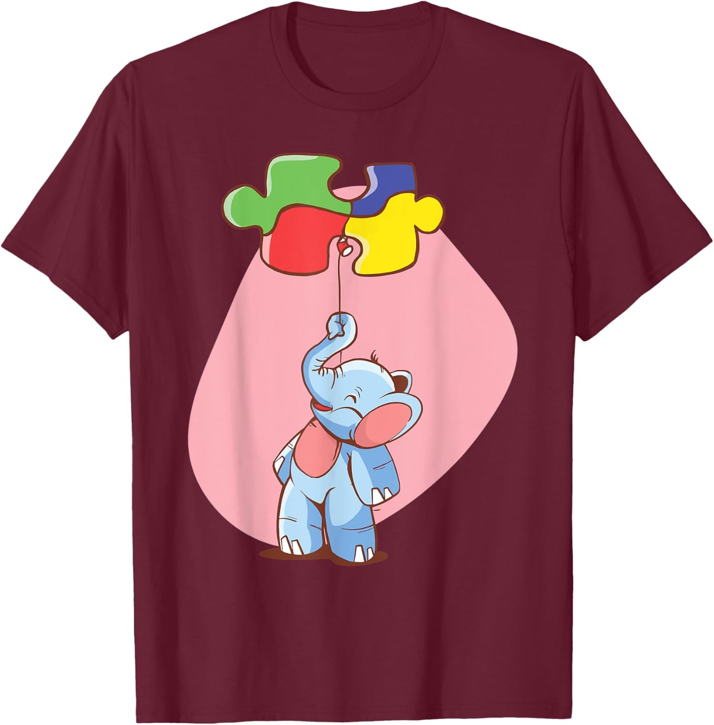 Autism Awareness Shirts with Cute Elephant Kids Men Women T-Shirt - T-Shirt | Maroon