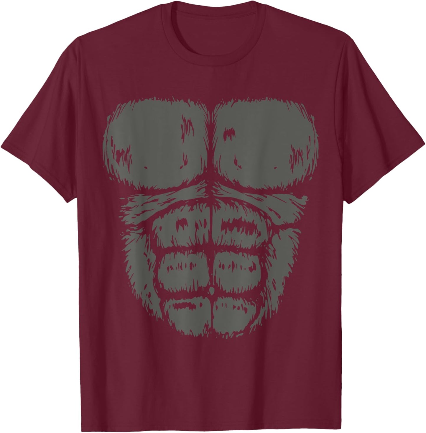 Gorilla Monkey Belly Chest Costume DIY Halloween T-Shirt - T-Shirt | Maroon