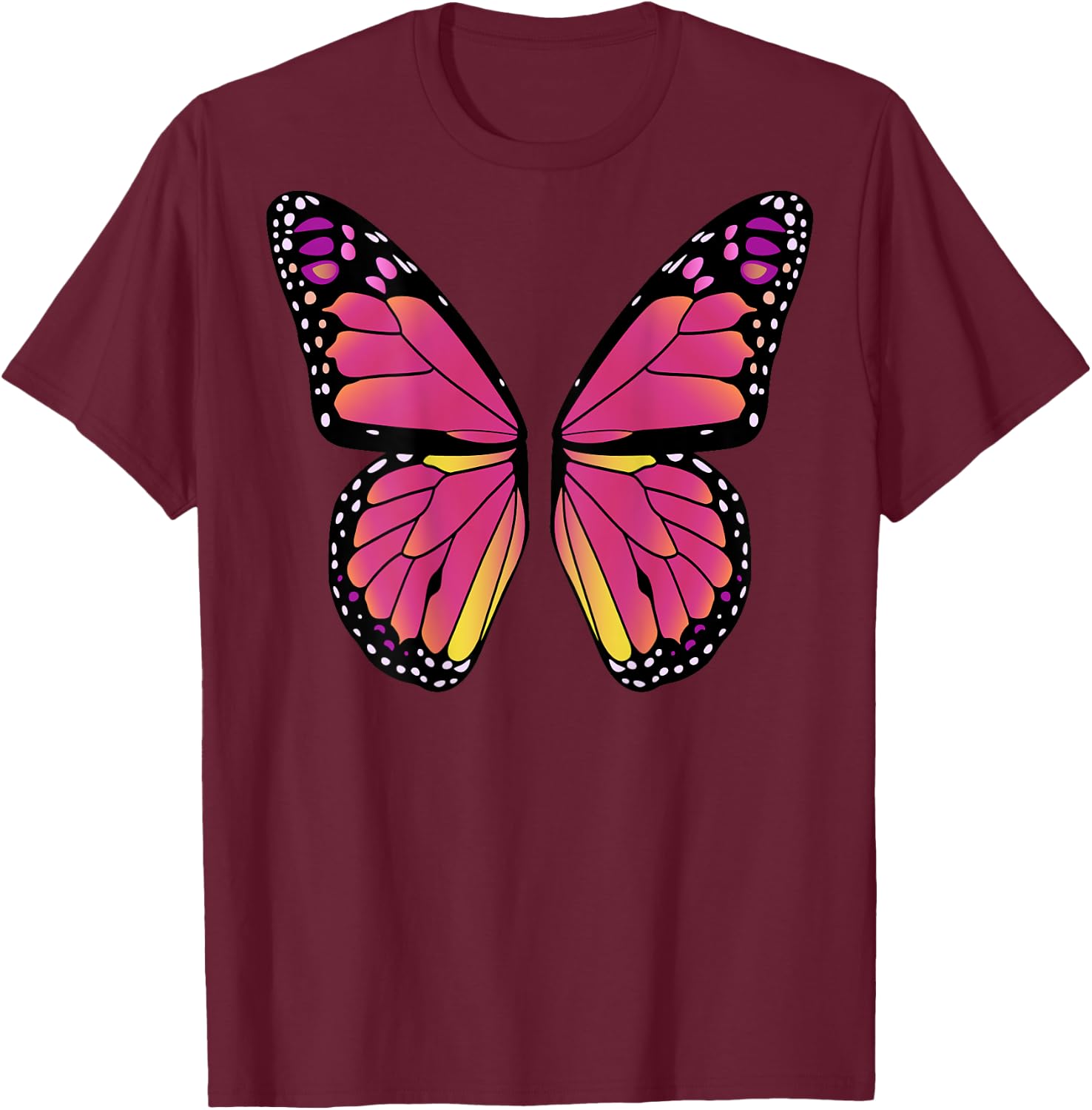Butterfly Wings On The Back - Pink Fairy Halloween Costume T-Shirt - T-Shirt | Maroon