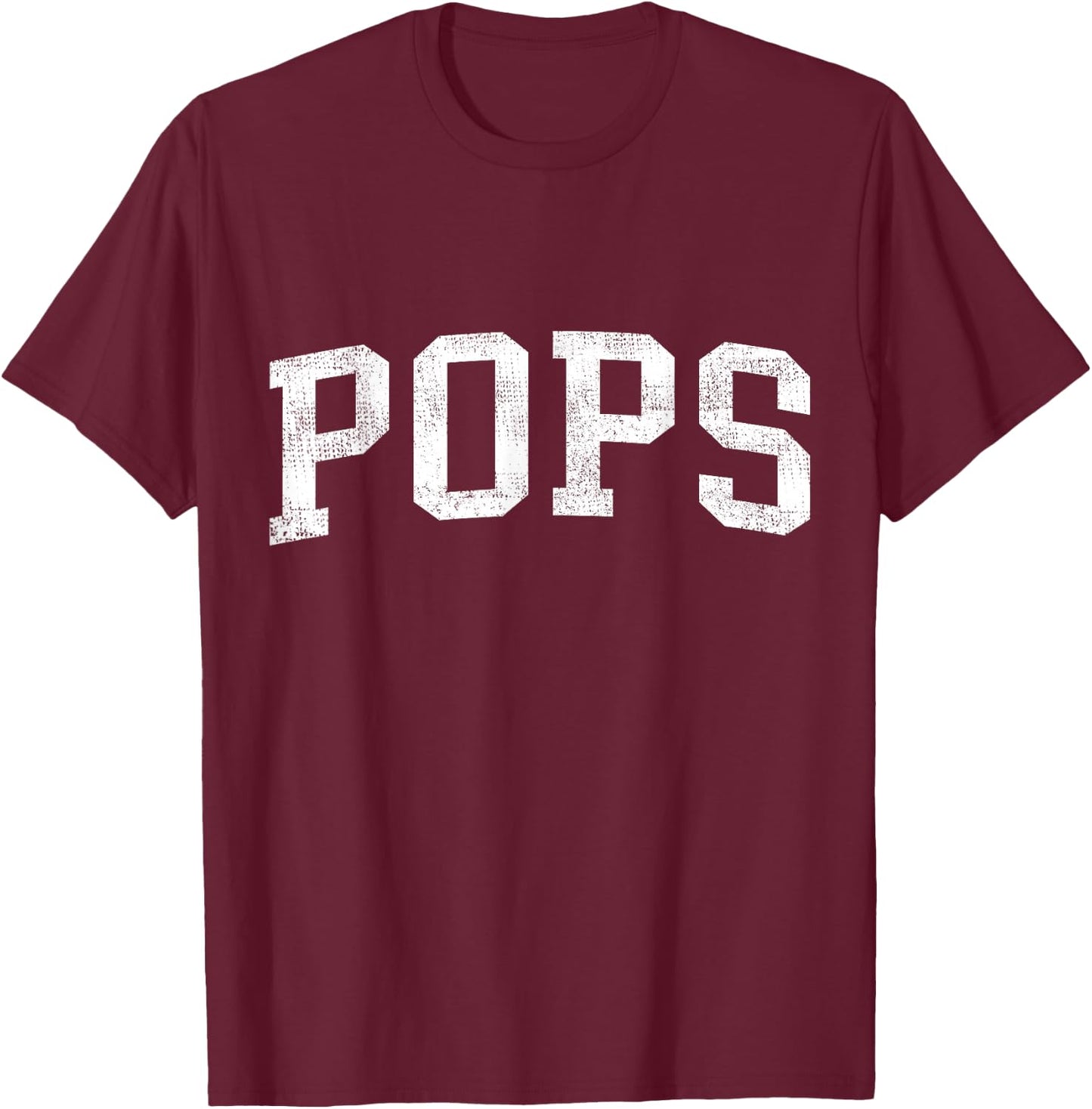 Pops Family Matching Vintage Father's Day Pops Classic Bold Font Pops Birthday Gift T-Shirt - T-Shirt | Maroon