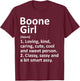 Boone Girl NC North Carolina Funny City Home Roots Gift T-Shirt - T-Shirt | Maroon