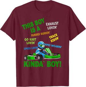 Go-Kart Boy - Go-Kart Track - Racing Kart Driving T-Shirt - T-Shirt | Maroon