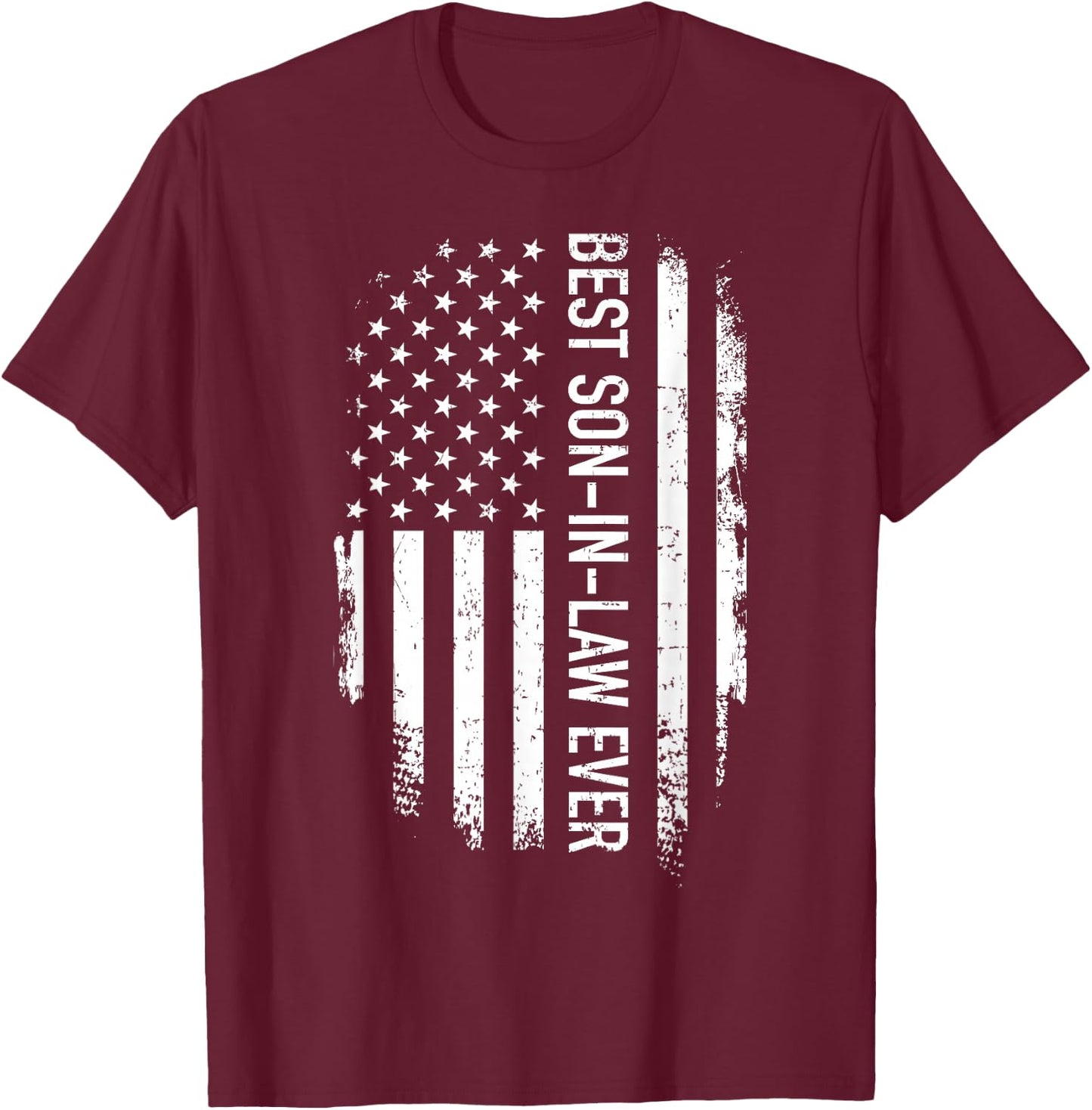 Best Son-in-Law Ever US American Vintage Flag T-Shirt - T-Shirt | Maroon