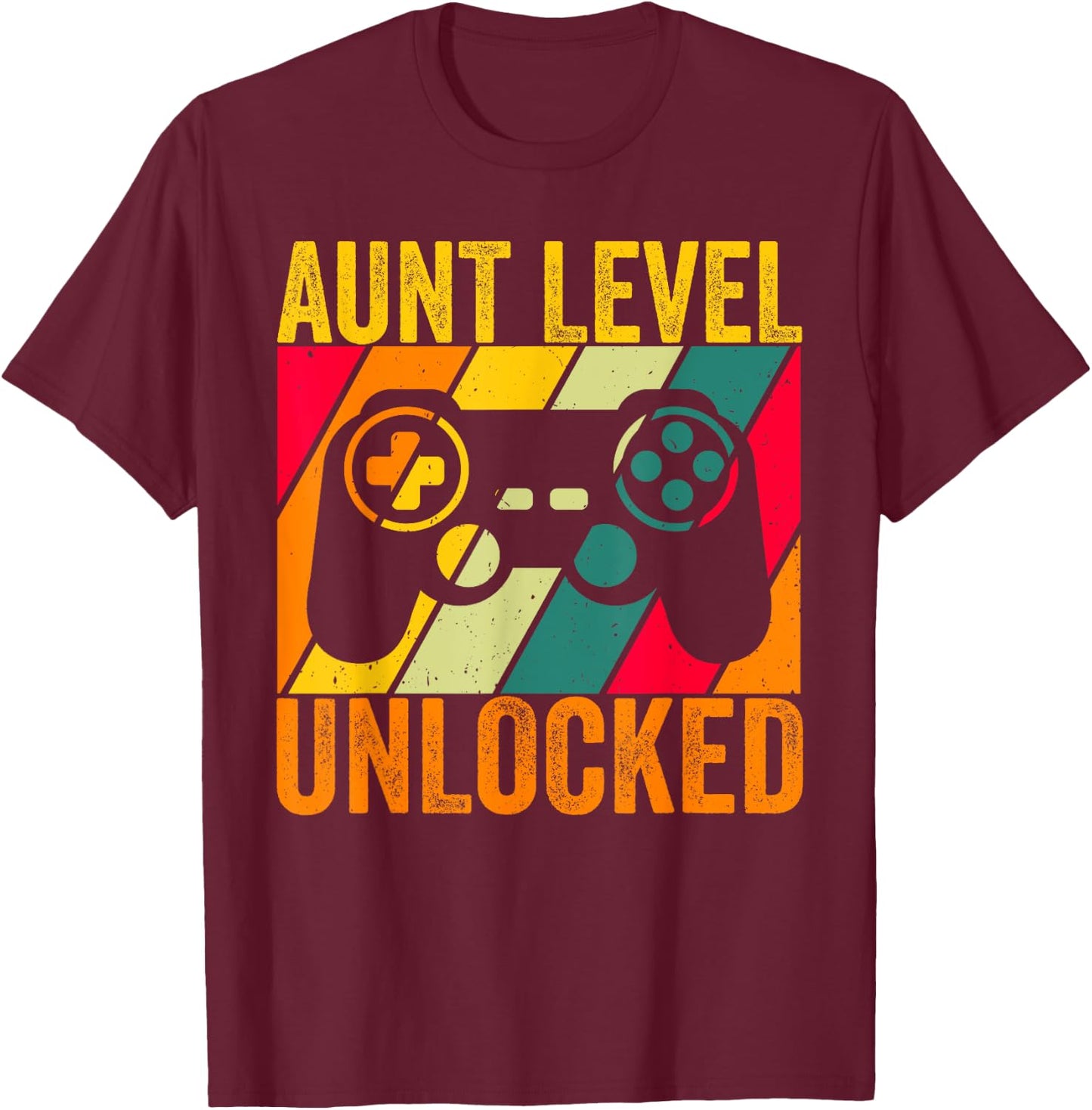 Aunt Level Unlocked Est.2025 New Auntie I Leveled Up To Aunt T-Shirt - T-Shirt | Maroon