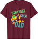 Birthday Crew Dad Construction Party Excavator Dig Dinosaur T-Shirt - T-Shirt | Maroon