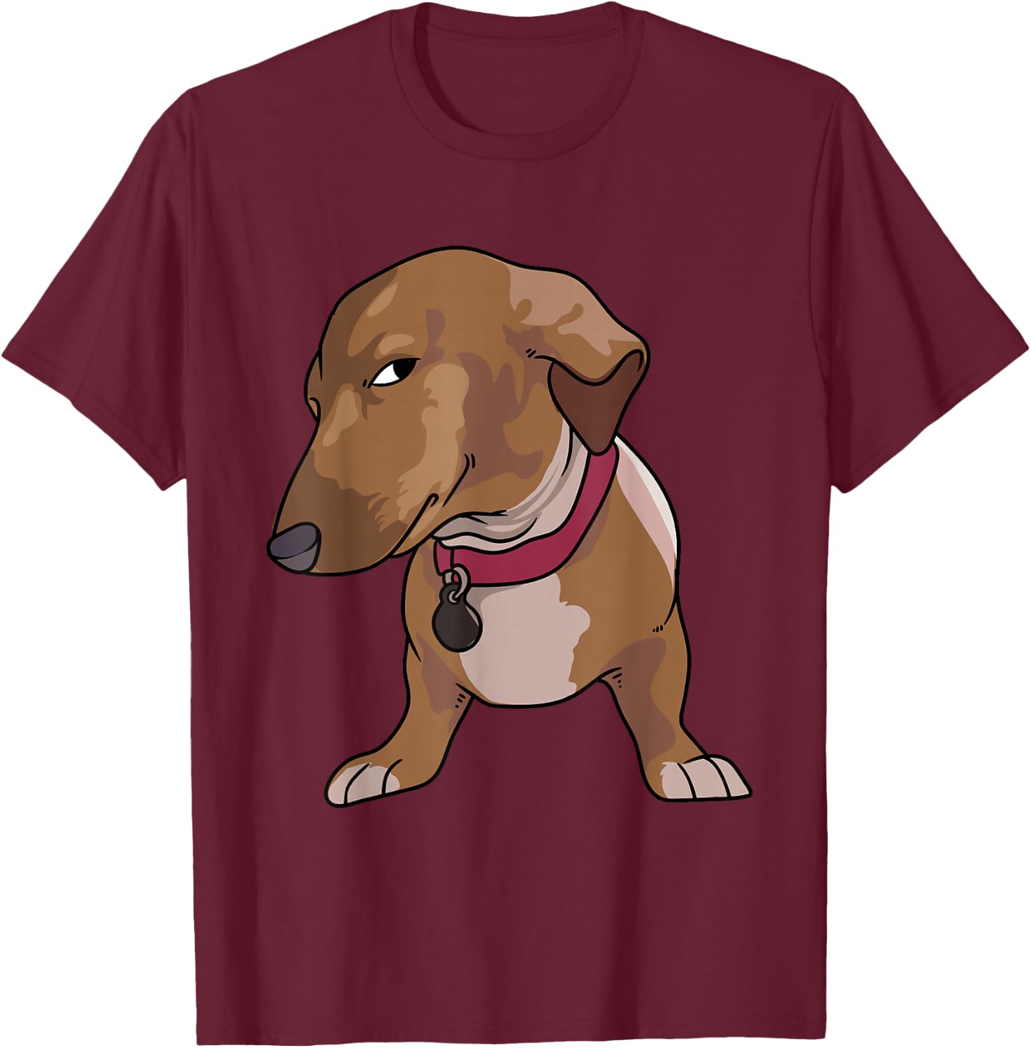 Side Eye Dog Meme Funny Dog Giving Side Eye T-Shirt - T-Shirt | Maroon