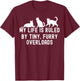 My Life is Ruled by a Tiny Furry Overlord Cat Lover Men Women T-Shirt - T-Shirt | Maroon