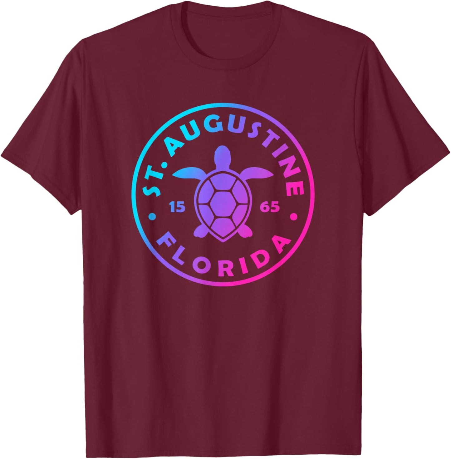 St. Augustine Florida Sea Turtle Tie Dye Beach Vacation T-Shirt - T-Shirt | Maroon