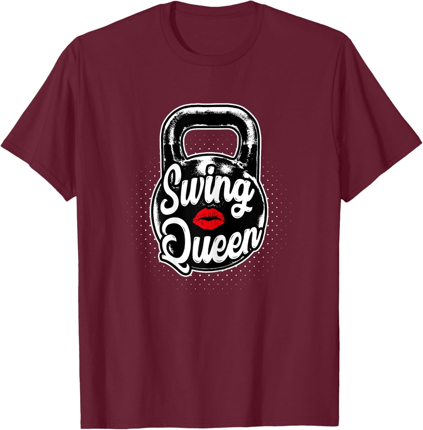 Kettlebell Swing Queen Gym Training T-Shirt - T-Shirt | Maroon
