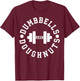 Dumbbells and Doughnuts - Funny Novelty Gym T-Shirt - T-Shirt | Maroon