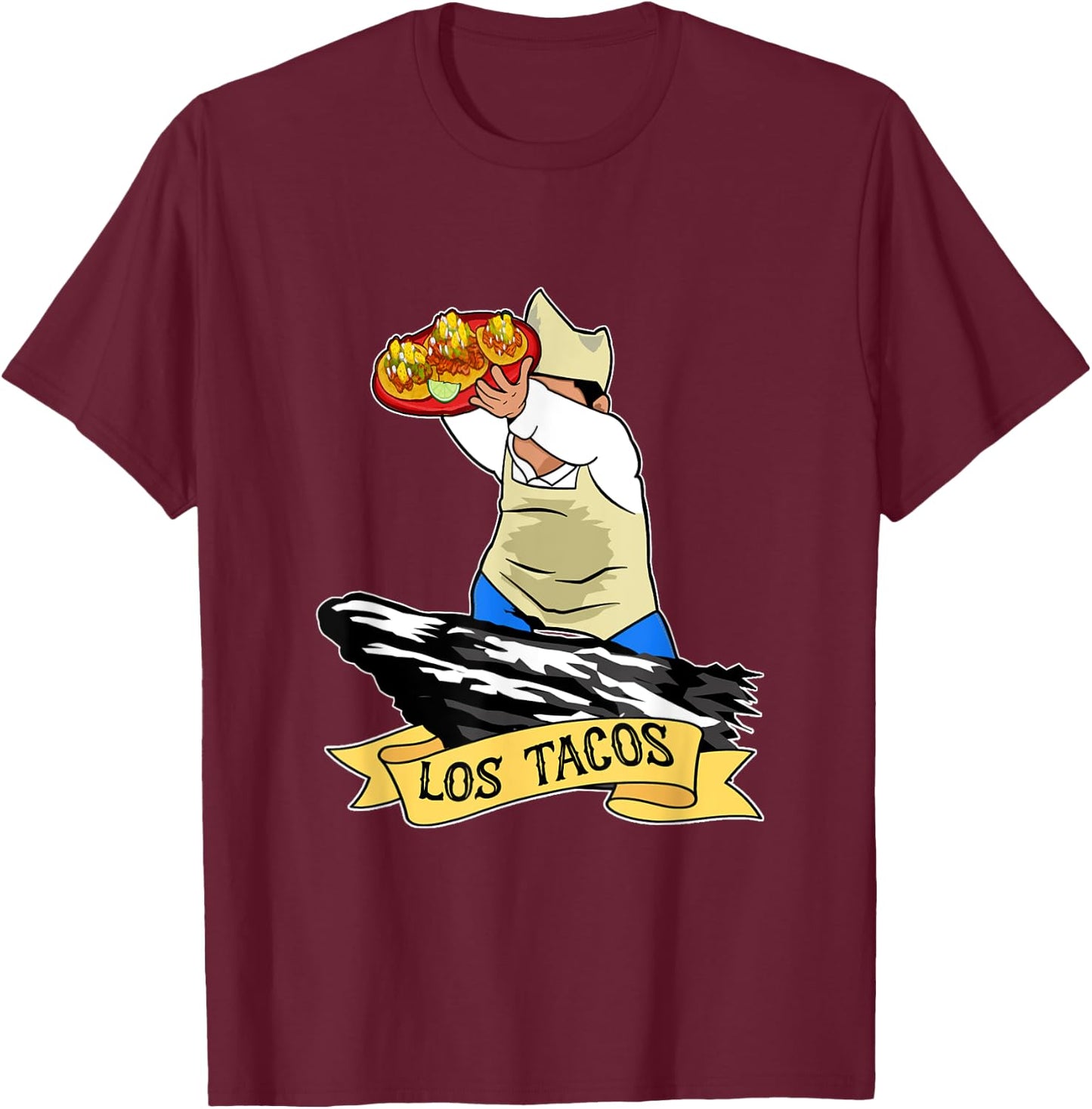 Los tacos Funny Tacos al Pastor Mexican Food T-Shirt - T-Shirt | Maroon