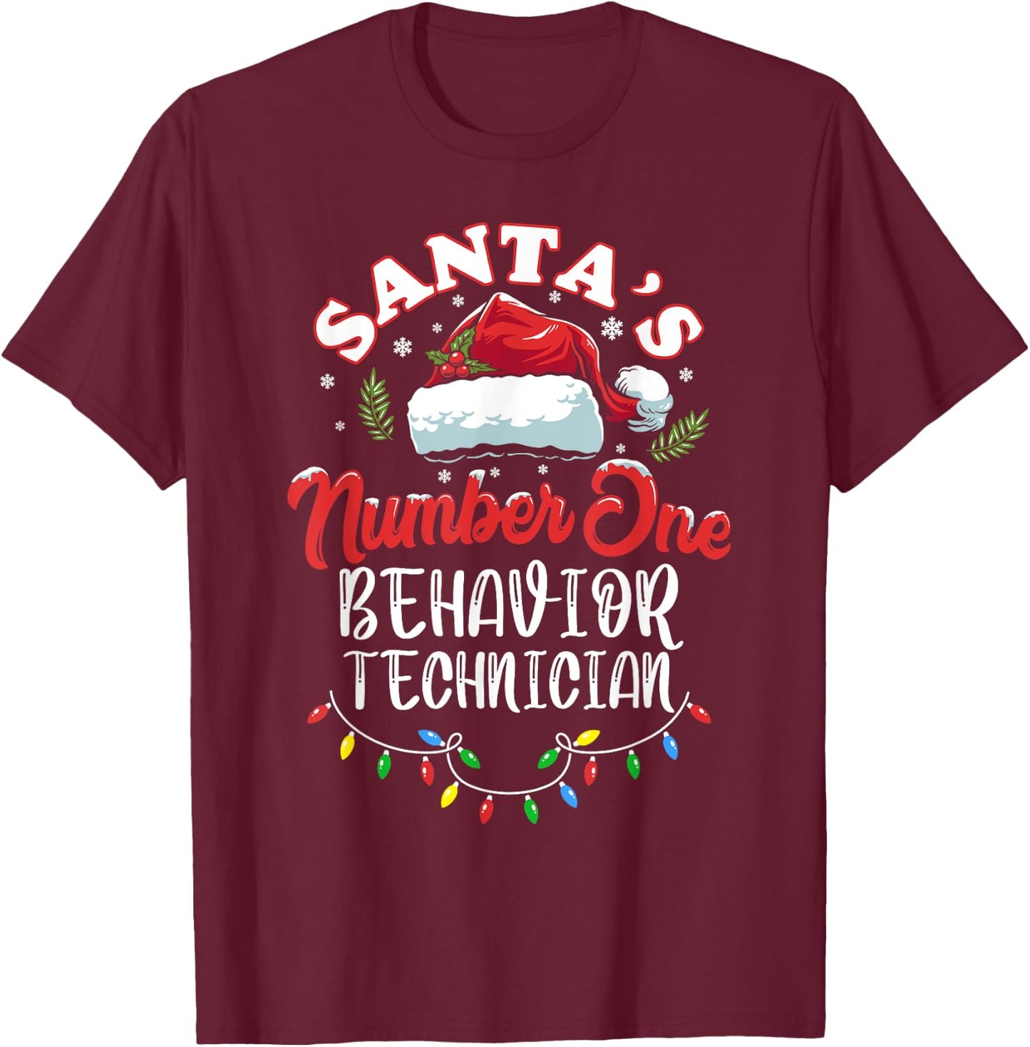 Behavior Tech Christmas Gift ABA RBT Behavior Technician T-Shirt - T-Shirt | Maroon