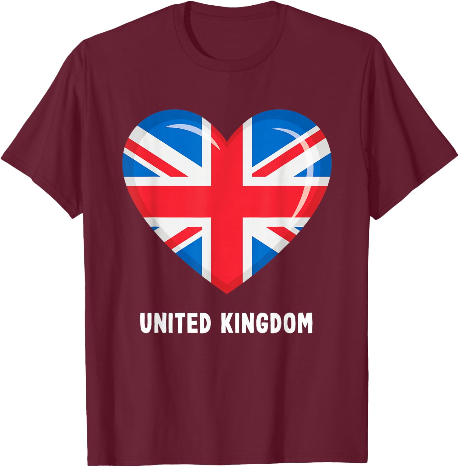 United Kingdom Flag Shirt | British T-Shirt - T-Shirt | Maroon