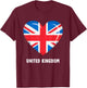 United Kingdom Flag Shirt | British T-Shirt - T-Shirt | Maroon