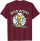 Brewski - Skiing Beer for Winter Sport T-Shirt - T-Shirt | Maroon