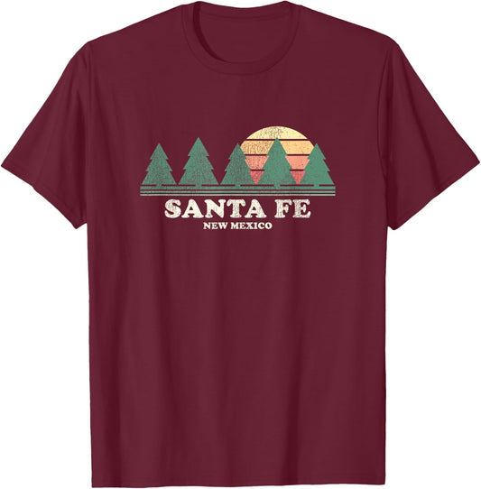 Santa Fe NM Vintage Throwback Retro 70s Design T-Shirt - T-Shirt | Maroon