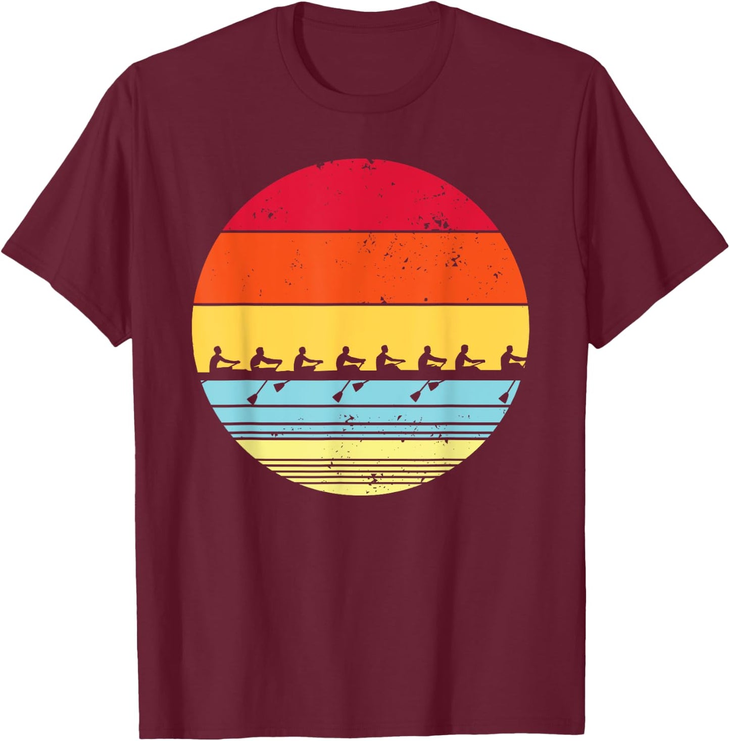 Vintage Rowing Funny Rower Crew Boat Team Gift Women T-Shirt - T-Shirt | Maroon