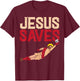 Jesus Saves Soccer Football Goalie Sport God Christian Gift T-Shirt - T-Shirt | Maroon