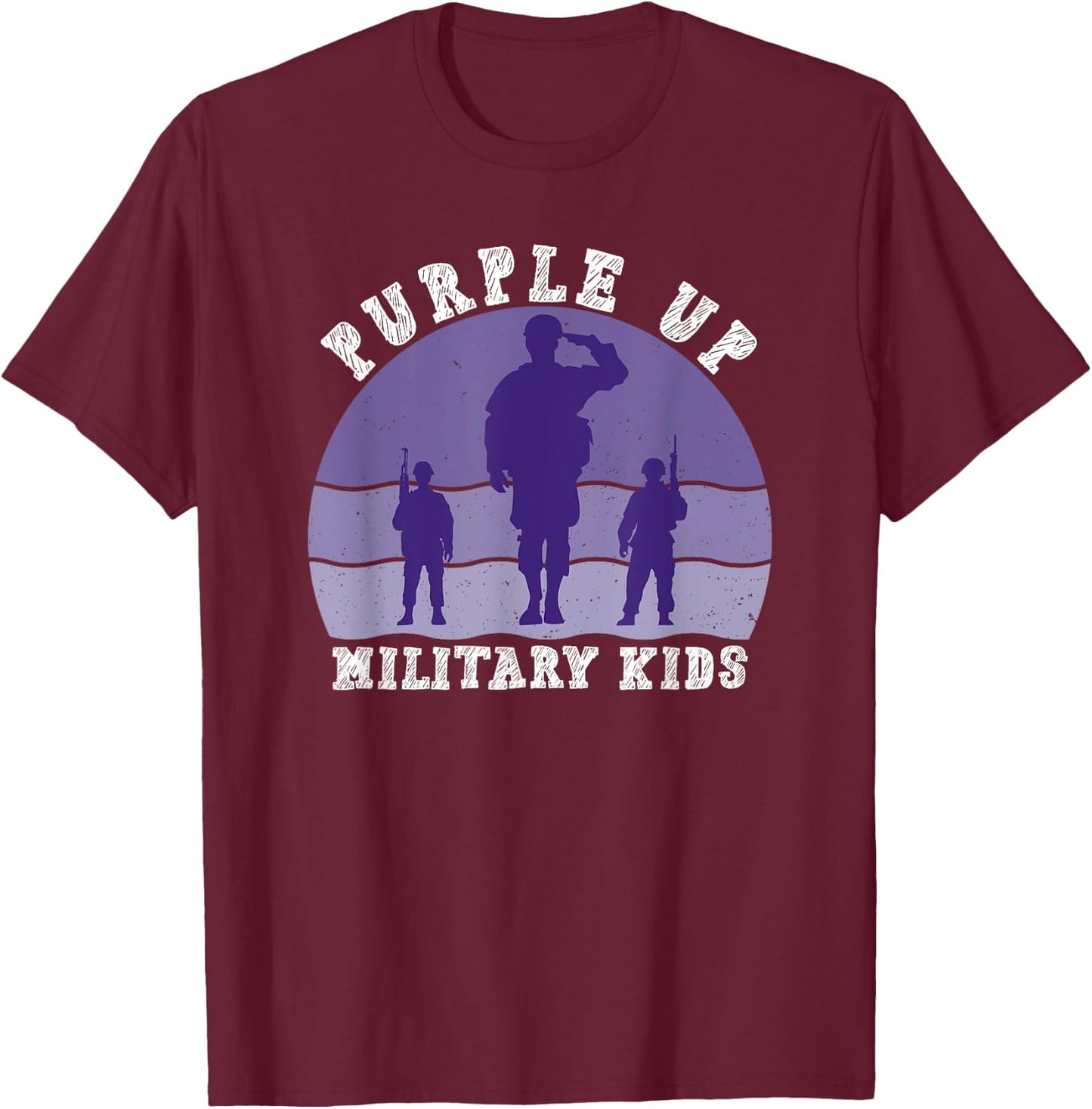 Purple Up For Military Kids Military Child Month Men Women T-Shirt - T-Shirt | Maroon