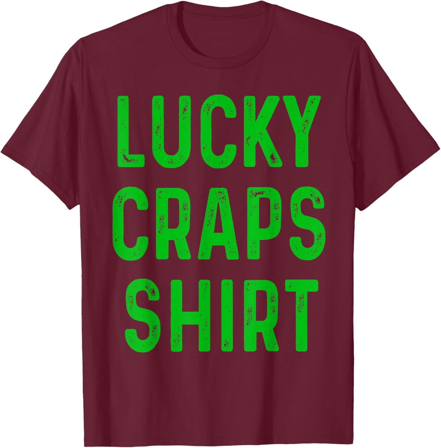 Retro Lucky Craps Shirt Funny Gambling Gift Gambler Shirt T-Shirt - T-Shirt | Maroon