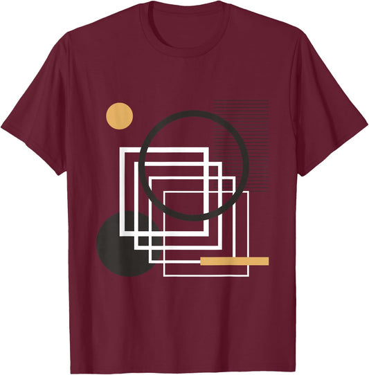 Abstract/Modern Art Design - Women Men Abstract T-Shirt - T-Shirt | Maroon